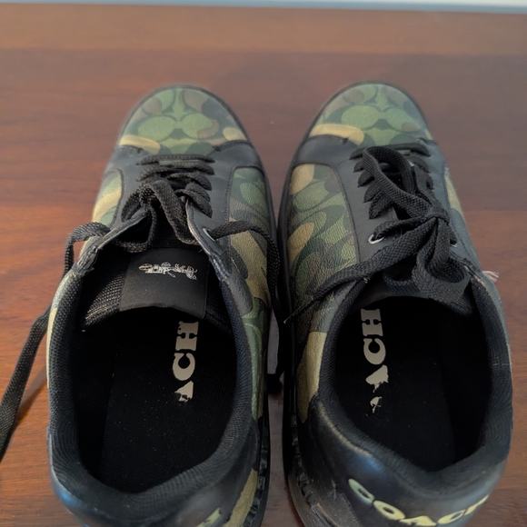 Coach Camouflage Green and Black Sneakers - Picture 6 of 8